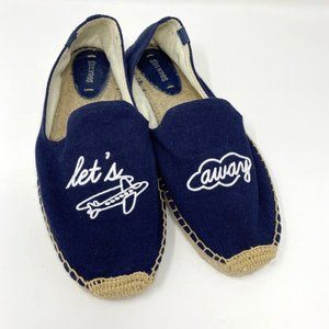 Soludos Lets Fly Away Mens Espadrille Smoking Slippers Navy Blue Slip On 10 New